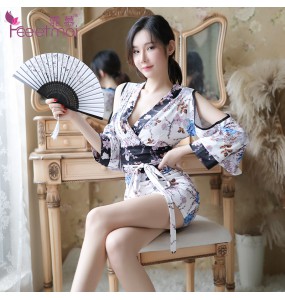 FEE ET MOI Sexy Japanese Kimono (White)